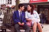 Scene from 'Get Real'; at the top of town showing The Feathers and an unmentionable estate agents